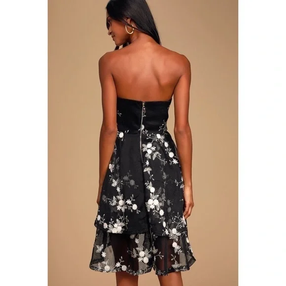 Lulus Floral Embroidered Layered High Low Dress - Picture 3 of 9